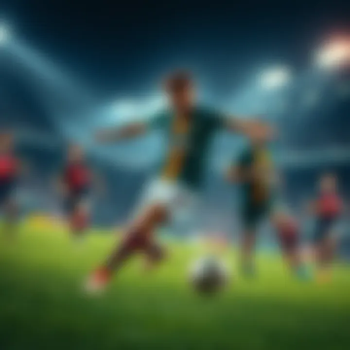 Suco dribbling past two 2 Corinthians players while scoring a goal