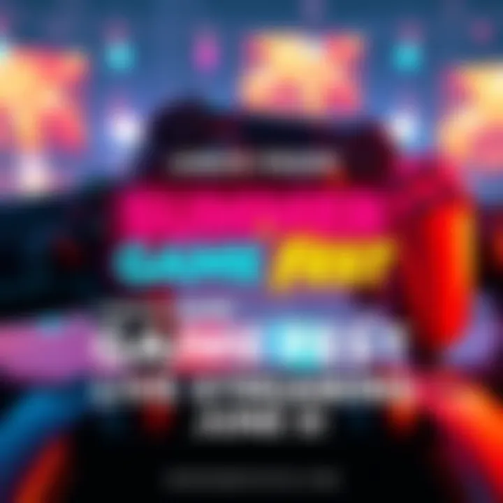 Promotional graphic for Summer Game Fest with game controllers and event date
