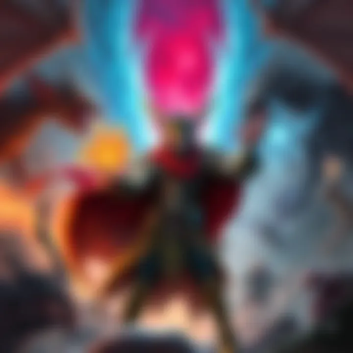 Summoner Character in DnD A powerful summoner character casting spells, surrounded by magical creatures and drakes in a fantasy setting