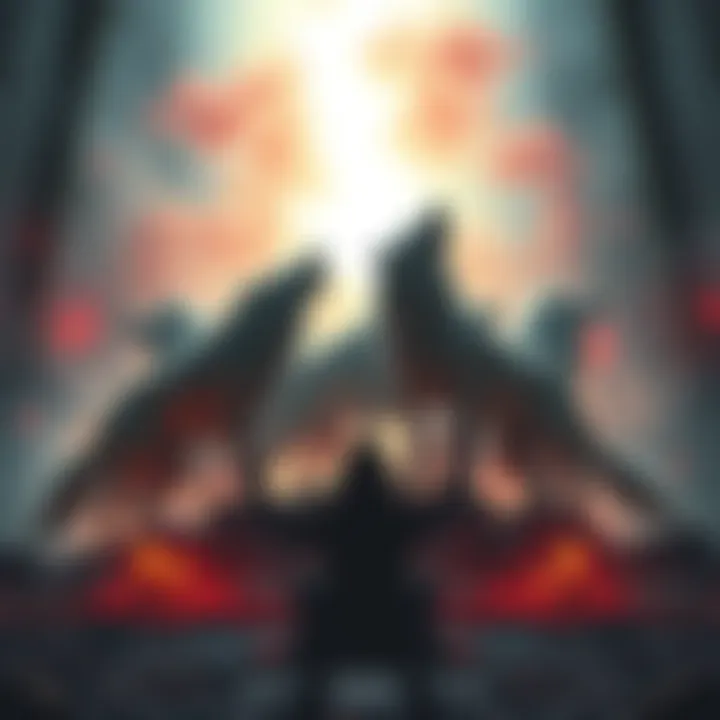 A person performing a ritual to summon multiple Spirit Wolves in a mystical setting