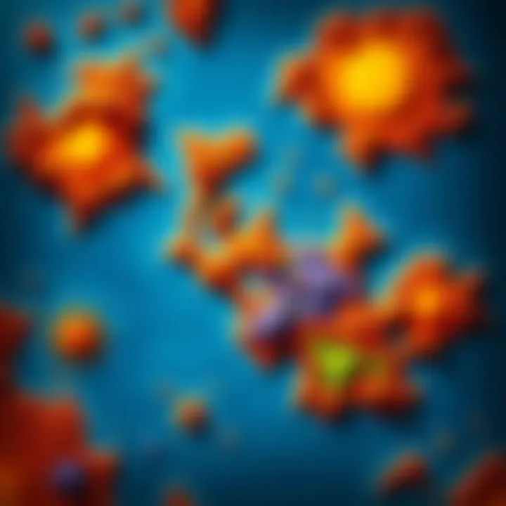 A colorful map highlighting locations of Sunface fragments across different biomes in a game.