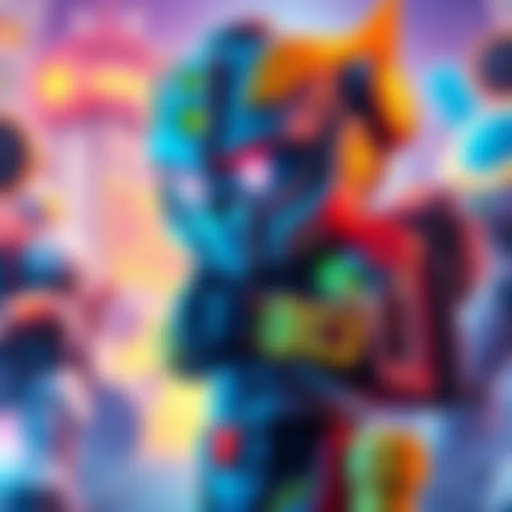 Super Roboy game character A vibrant character from Super Roboy, equipped with futuristic armor and ready for action, set against a colorful game background.