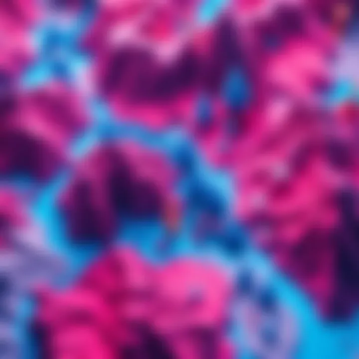 Aerial view of the Super Red vs. Blue map showcasing vibrant colors and game elements