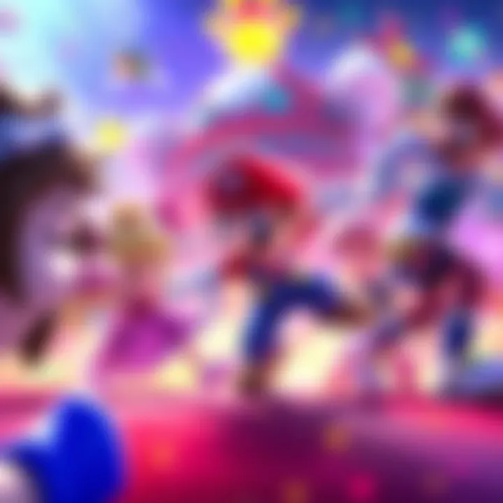 A colorful scene showcasing characters from Super Smash Bros. Ultimate in action, highlighting new features and enhancements from update 13.0.4.