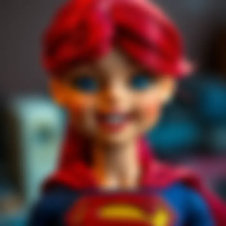 A Supergirl doll showing a noticeable gap where teeth should be, highlighting quality issues.