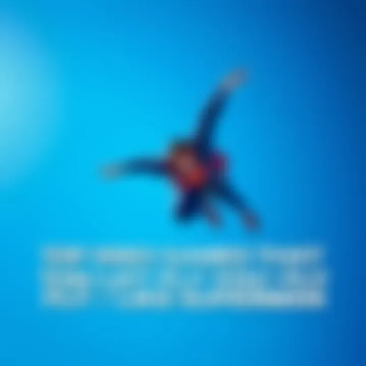 A character resembling a superhero soaring through a clear blue sky, showcasing the ability to fly in video games