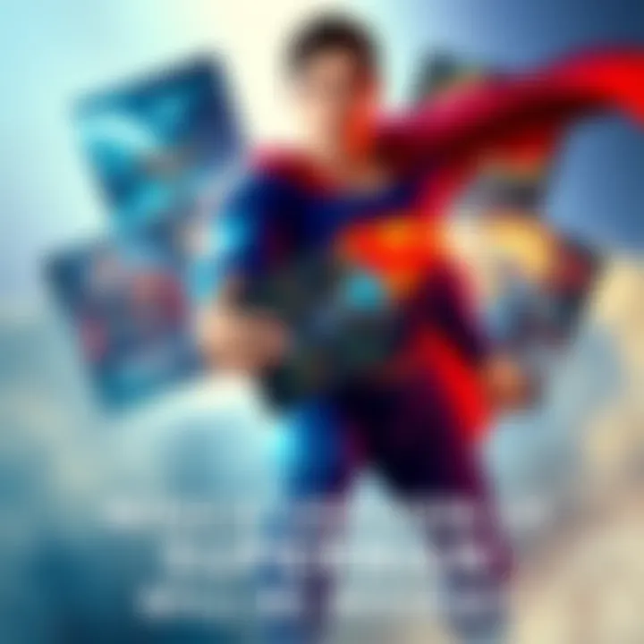 A person holding a DVD of Superman II surrounded by different movie posters.