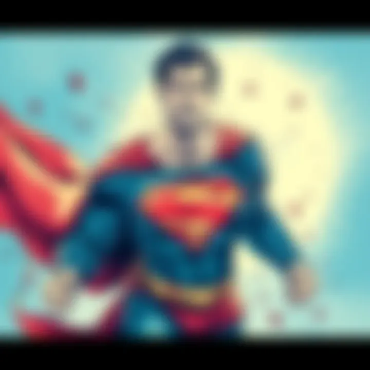 A fresh artistic interpretation of Superman created with pen and ink, showing the superhero in action, bursting with energy and creativity.