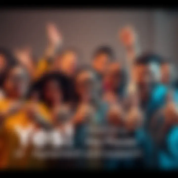 A diverse group of people smiling and giving thumbs up to demonstrate support and positivity in communication.