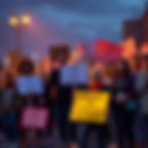 A group of people holding signs and donating money to help Gene Park with his cancer treatment