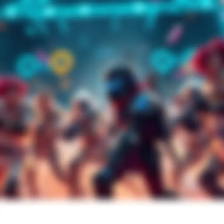 Support Role in Gaming A gaming scene with a support character helping teammates in battle, showing teamwork and strategy