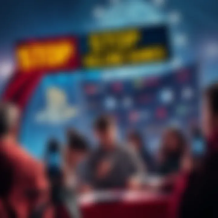 People signing a petition to support the Stop Killing Games initiative, with banners and gaming logos in the background.