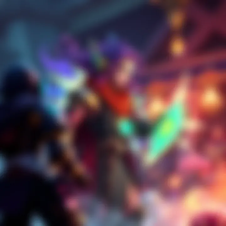 Support character in action during aura farming A vibrant support character surrounded by glowing auras, helping other players in a fantasy game setting.