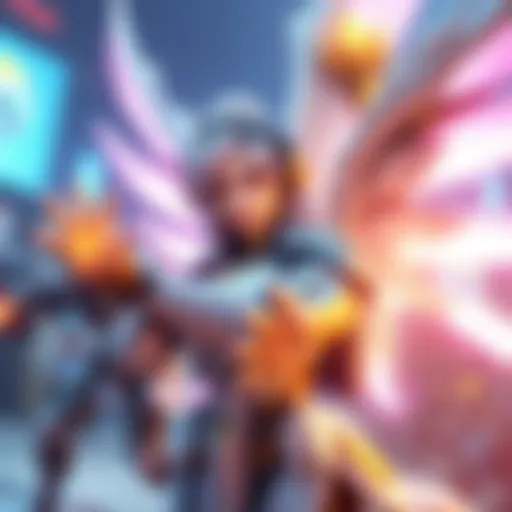 Support character in Overwatch A support character in Overwatch, like Mercy, using healing abilities during a team battle.
