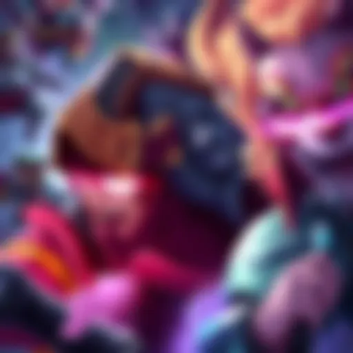 A collage of dynamic support and offlane heroes like Grimstroke and Lion in action during a game