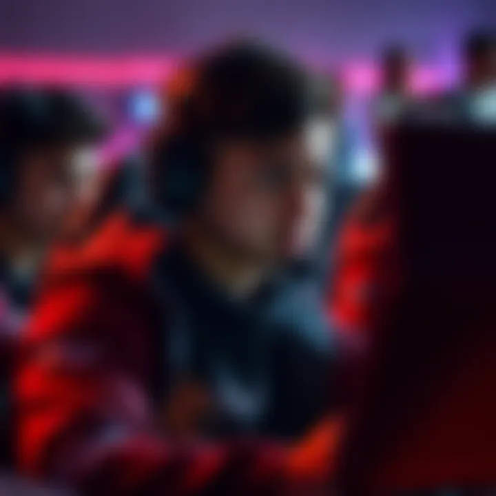 Support Player Frustration A gamer looking frustrated while playing as a support character in a competitive game, surrounded by teammates focusing on their own play, showing a lack of teamwork.