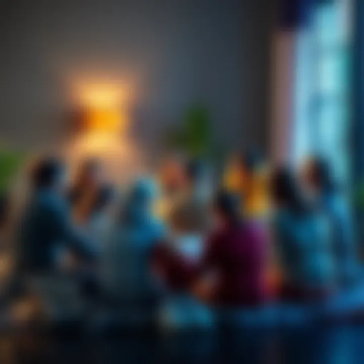 A group of people sitting together in a circle, sharing stories and offering support during a difficult time.