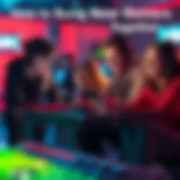 A group of friends playing a video game, one helping another with a strategy while others watch and cheer them on.
