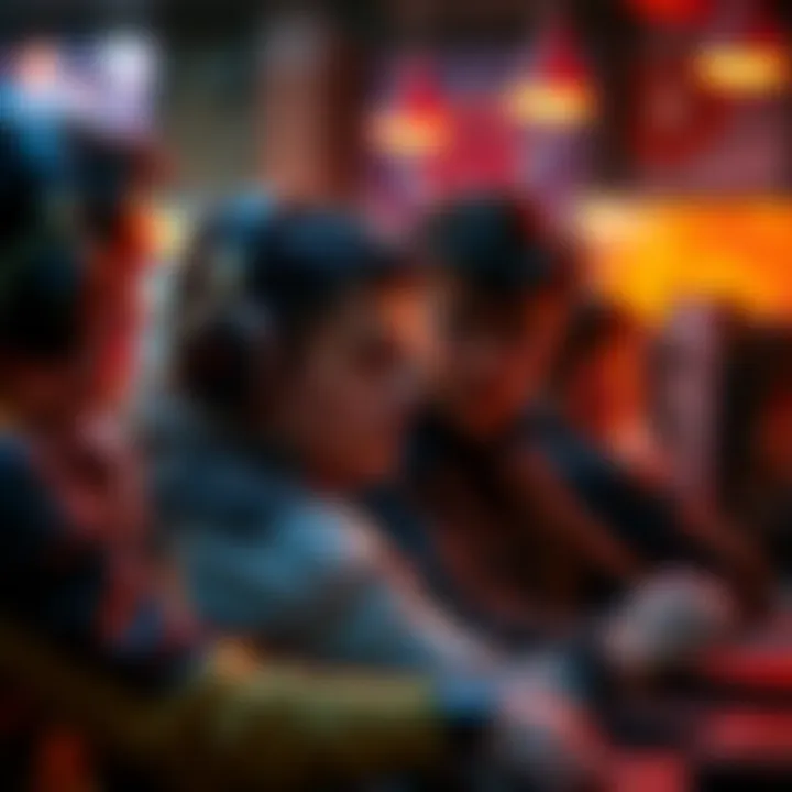 A group of gamers comforting each other after a loss, showing empathy and support in a casual gaming setting.