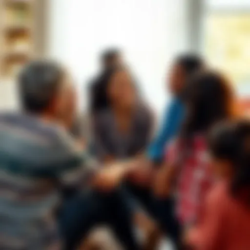 A group of people sitting in a circle, sharing their personal experiences with withdrawal symptoms, showing empathy and connection.