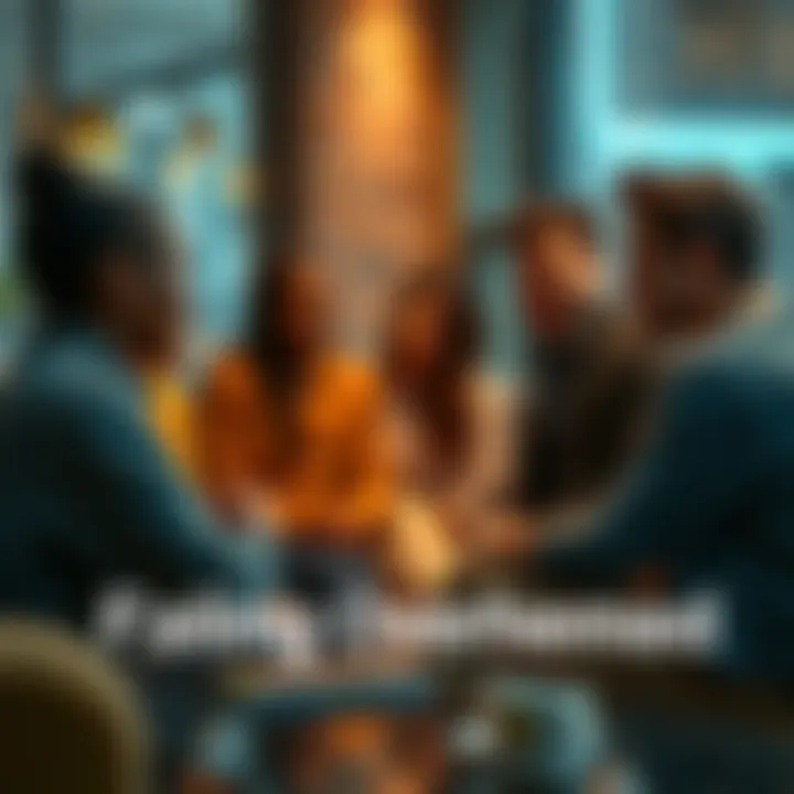 A group of diverse people sharing their experiences and supporting each other in a relaxed setting