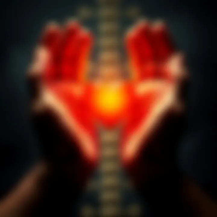 Two hands holding a heart symbol, representing support in mental and physical health.