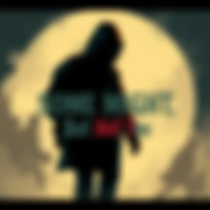 An illustrated depiction of the Suppression Bureau's motto, featuring a shadowy figure representing practitioners of invisible arts with the phrase 'Some Might, But Not You' in bold letters.