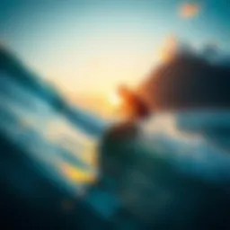 Surfer Riding Waves Near the Island A surfer enjoys riding waves close to the island, showcasing the excitement and community spirit of surfing.