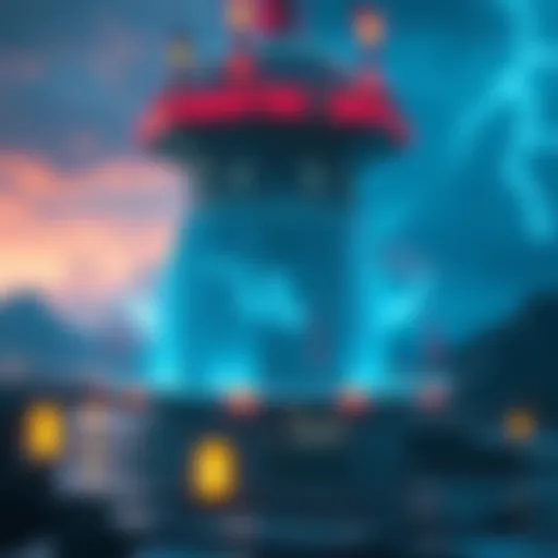 The Surge Coil BP displayed at the Electro Storm control tower, showcasing its details and surroundings.