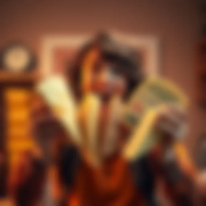 A person happily holding four different types of cheese with a surprised expression during a support wait.