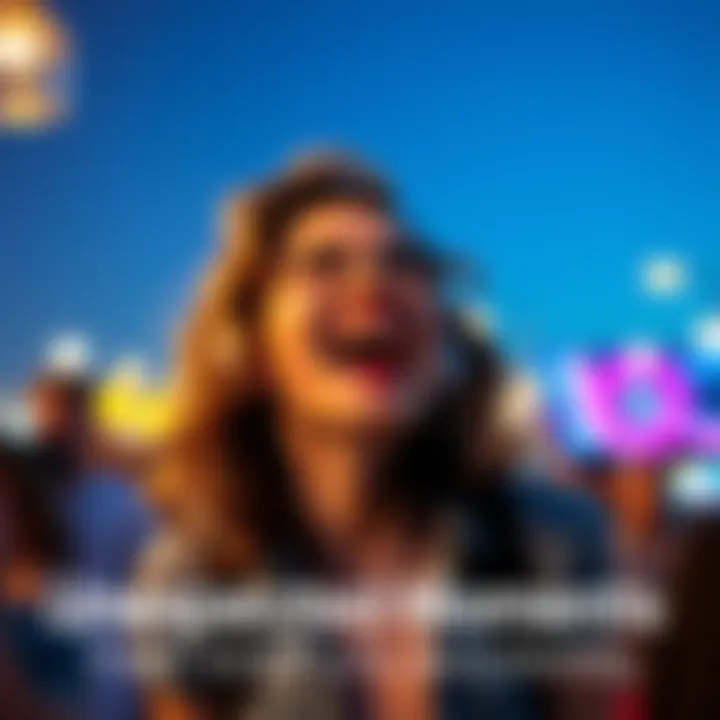 A person reacting with joy to an unexpected event, such as receiving good news or encountering a fun surprise.