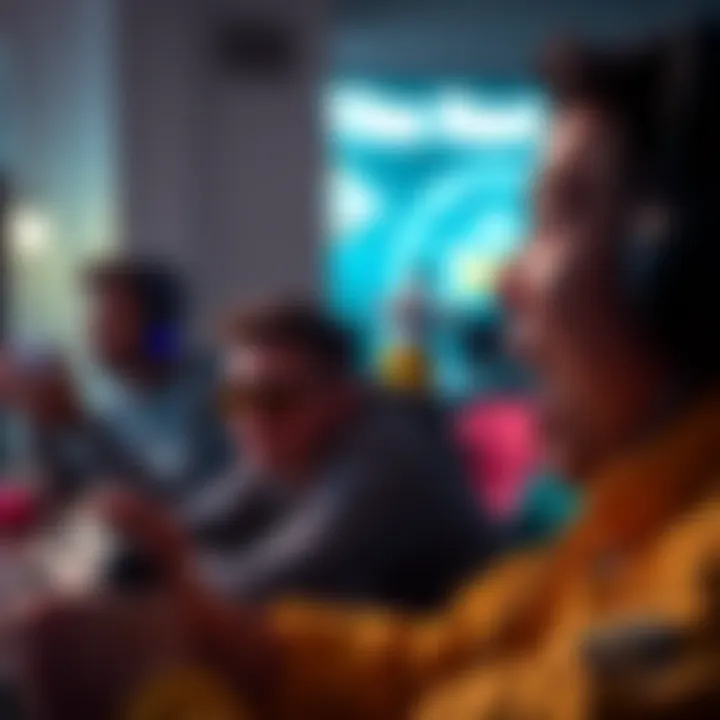 A gamer with a shocked expression as they play a video game, showing unexpected excitement.