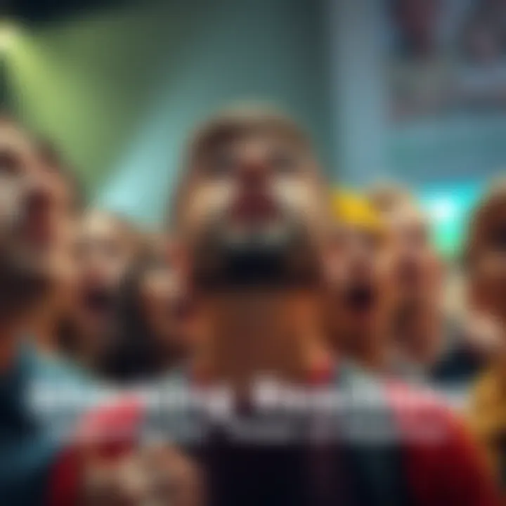 A group of people showing shock and awe at an unexpected event, with wide eyes and open mouths.