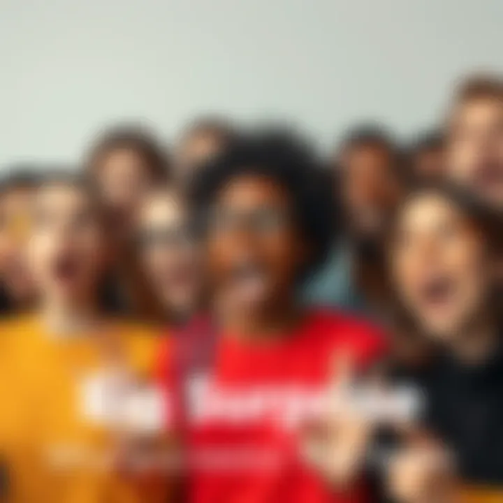 A group of diverse people expressing shock and excitement after hearing surprising news, with various reactions visible on their faces.