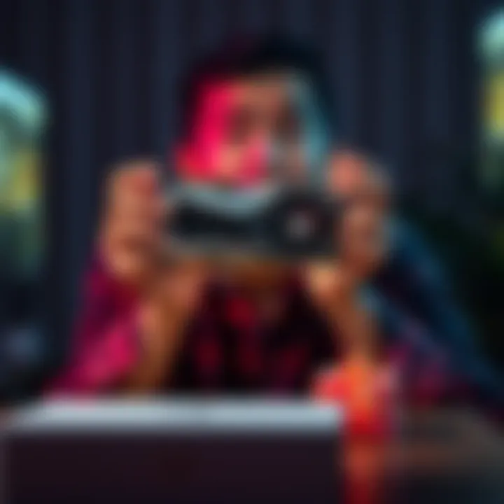 A person looking shocked while holding an Asus Prime OC 5070ti graphics card in their hands, with a box nearby.