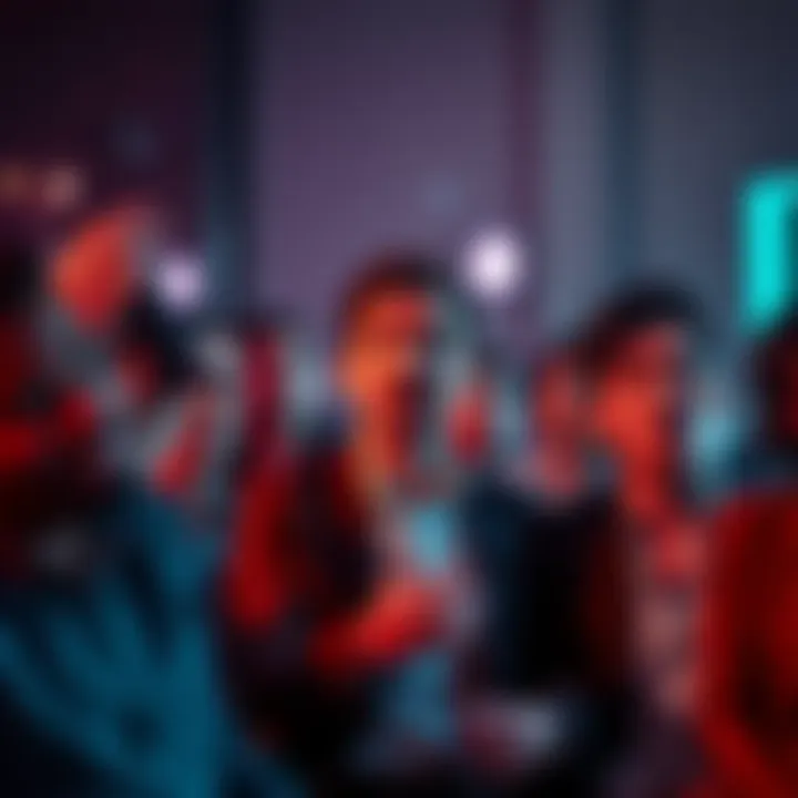 A group of people reacting with shock and surprise during a conversation, showcasing their facial expressions and body language after an unexpected comment was made.