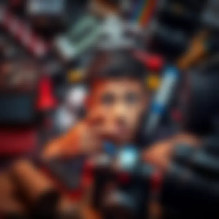 A person looks shocked as unexpected news unfolds on a phone screen, surrounded by various everyday objects.