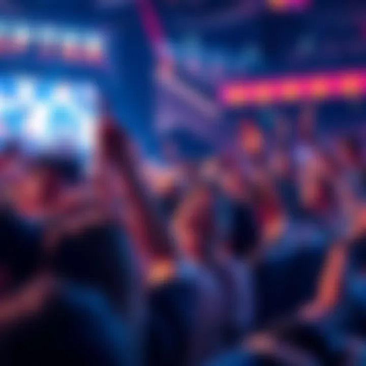 A crowd celebrating unexpectedly at an event, capturing their joy and excitement.