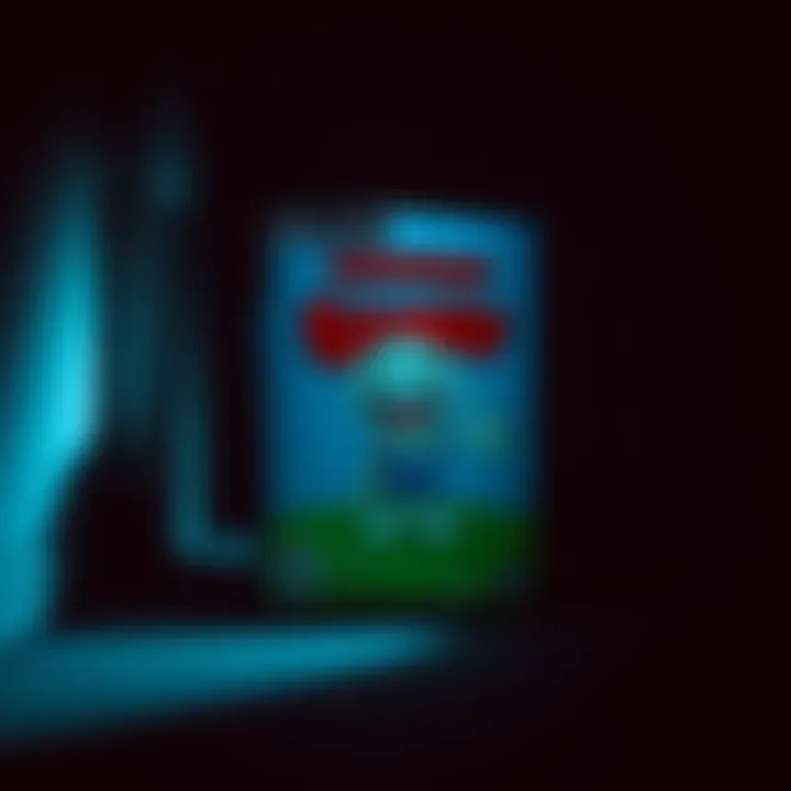 A colorful game box showing a cheerful character in a bright setting, contrasting with subtle dark shadows in the corners, hinting at hidden depths within the game.