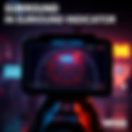 Display of the Surround Indicator mechanic in a gameplay screenshot from Portable Ops, showing radar information and enemy positions.