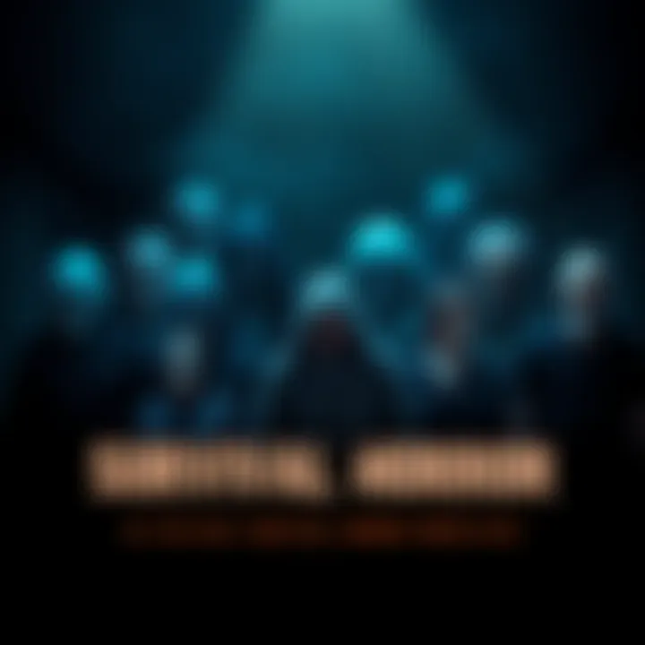 A collage of popular survival horror protagonists standing in a dark, eerie environment with shadows looming around them.