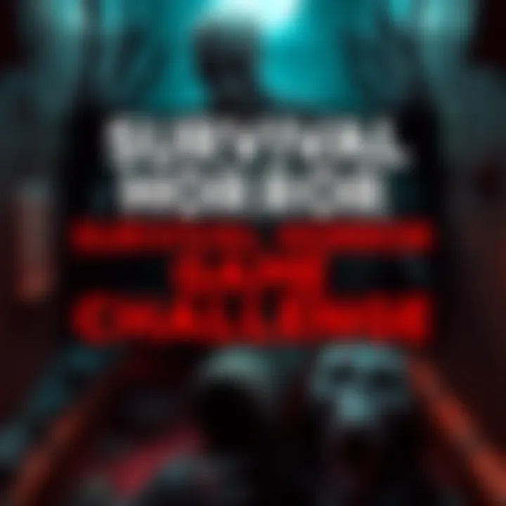 Survival Horror Game Challenge A spooky themed graphic with edited game screenshots, inviting viewers to guess survival horror titles for Halloween.