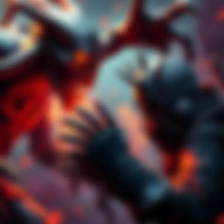 A survivor struggles against a powerful Ghoul character in a video game, showing frustration and teamwork challenges.