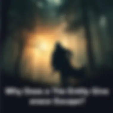 Survivor escaping from The Entity A Survivor runs through a dark forest while being chased by a shadowy figure representing The Entity, illustrating the tension of escape and danger in gameplay.