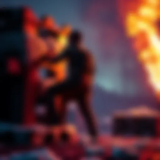 Survivor freezing a pallet A Survivor character in a game freezes a standing pallet, highlighting a strategic gameplay move.