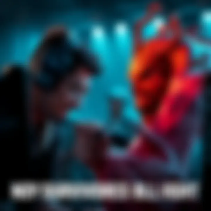 Survivor player facing Blight A frustrated Survivor player in a competitive gaming scene, dealing with the aggressive tactics of a Blight character.