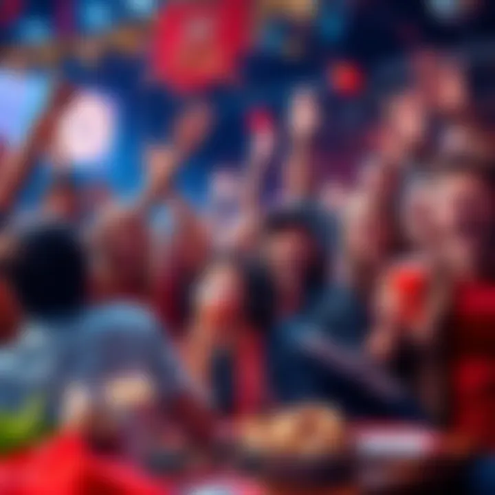 Group of excited fans celebrating the release of the new Survivor series with party decorations and snacks.