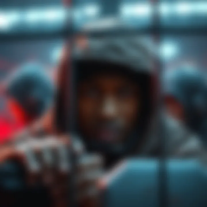 A trapped survivor in a gaming session, pleading for help from teammates who are distant.