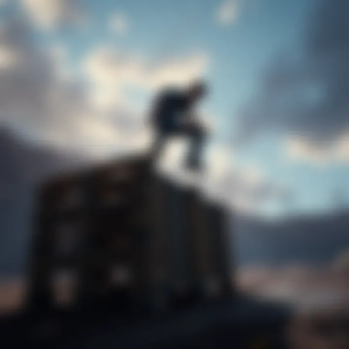 A survivor character jumping over a wooden pallet in a game, showcasing gameplay mechanics and interactions with pallets