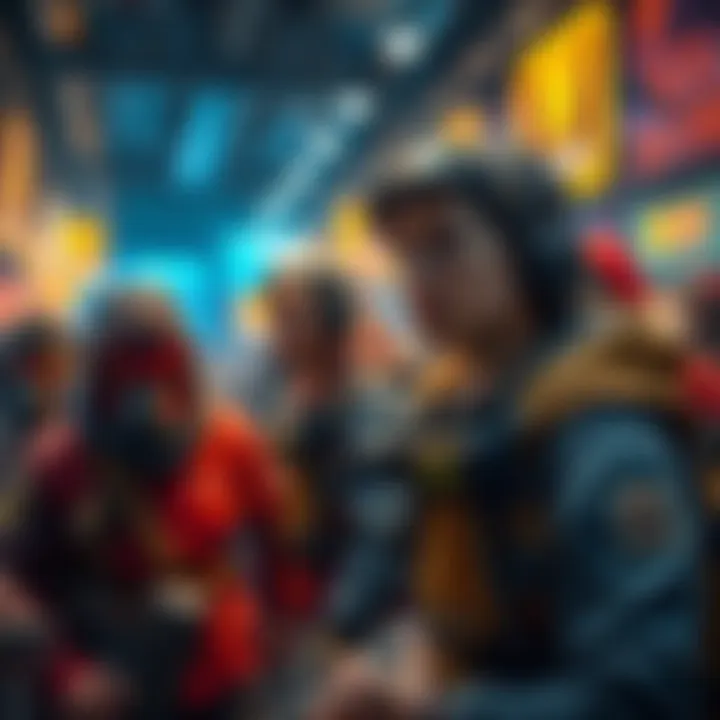 Survivors in a game lobby A group of survivors looking concerned in a game lobby, discussing mending issues